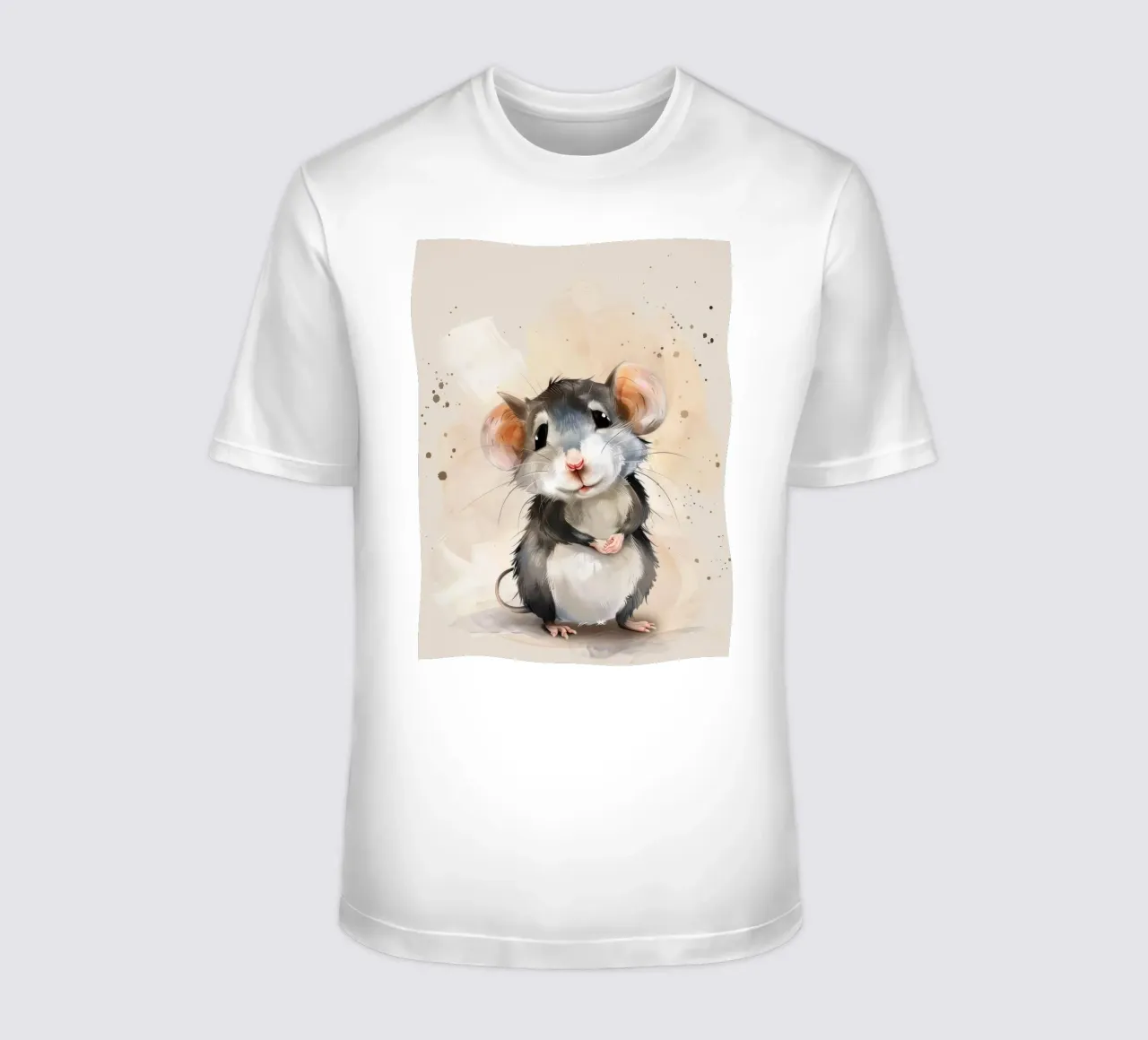 Incantevole topo dei cartoni animati con grandi orecchie, con la mano in mano t-shirt da DesignDoodle