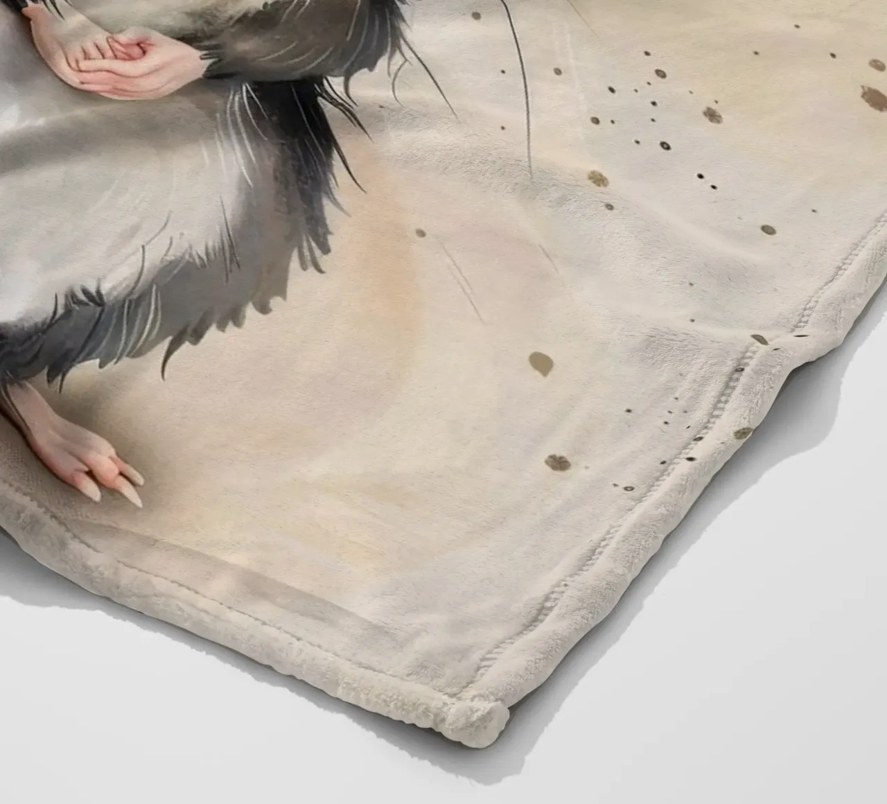 Incantevole topo dei cartoni animati con grandi orecchie, con la mano in mano coperta in pile da DesignDoodle