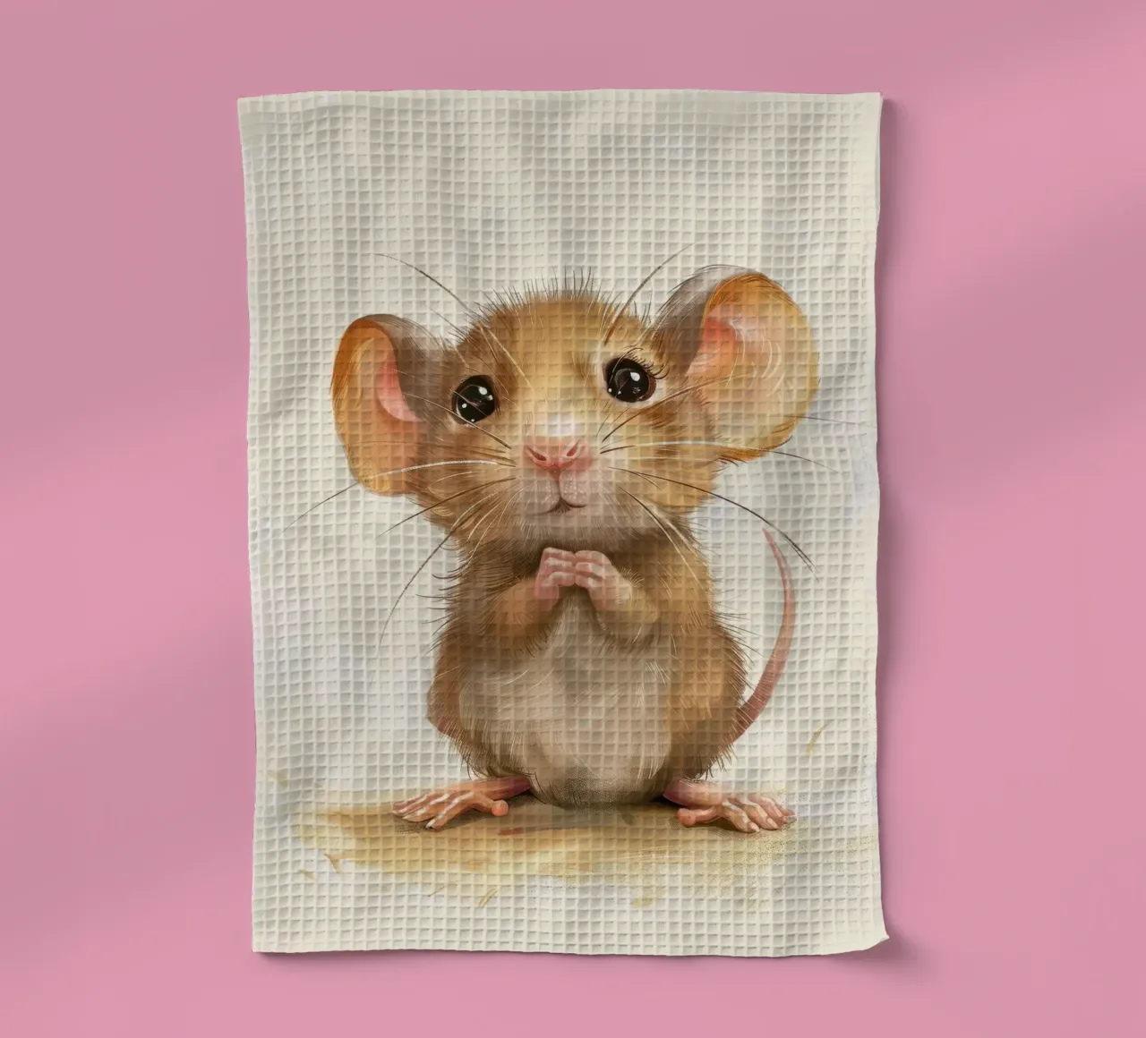 Souris brune timide torchon de DesignDoodle