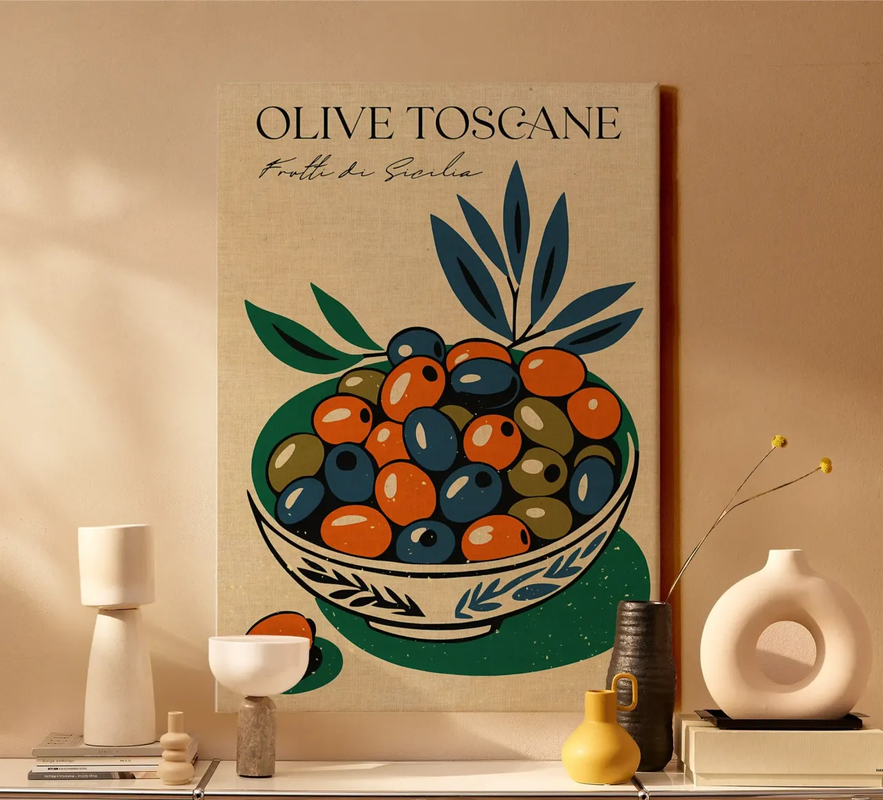 Frutti di Sicilia tela con Cornice a cassetta da Providence Mbabazi Studio