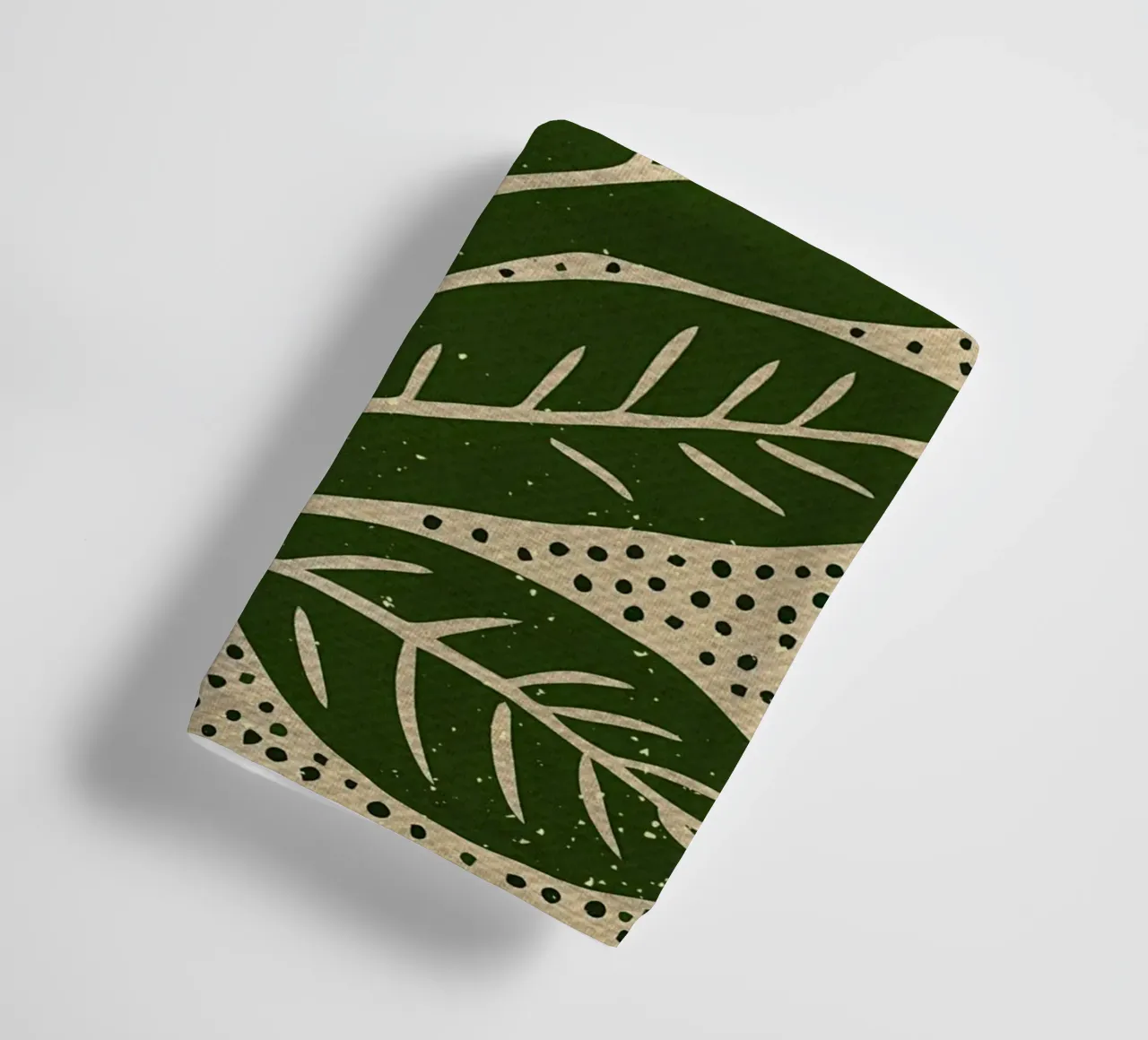 Green Big Leaf and Dots towel by Providence Mbabazi Studio