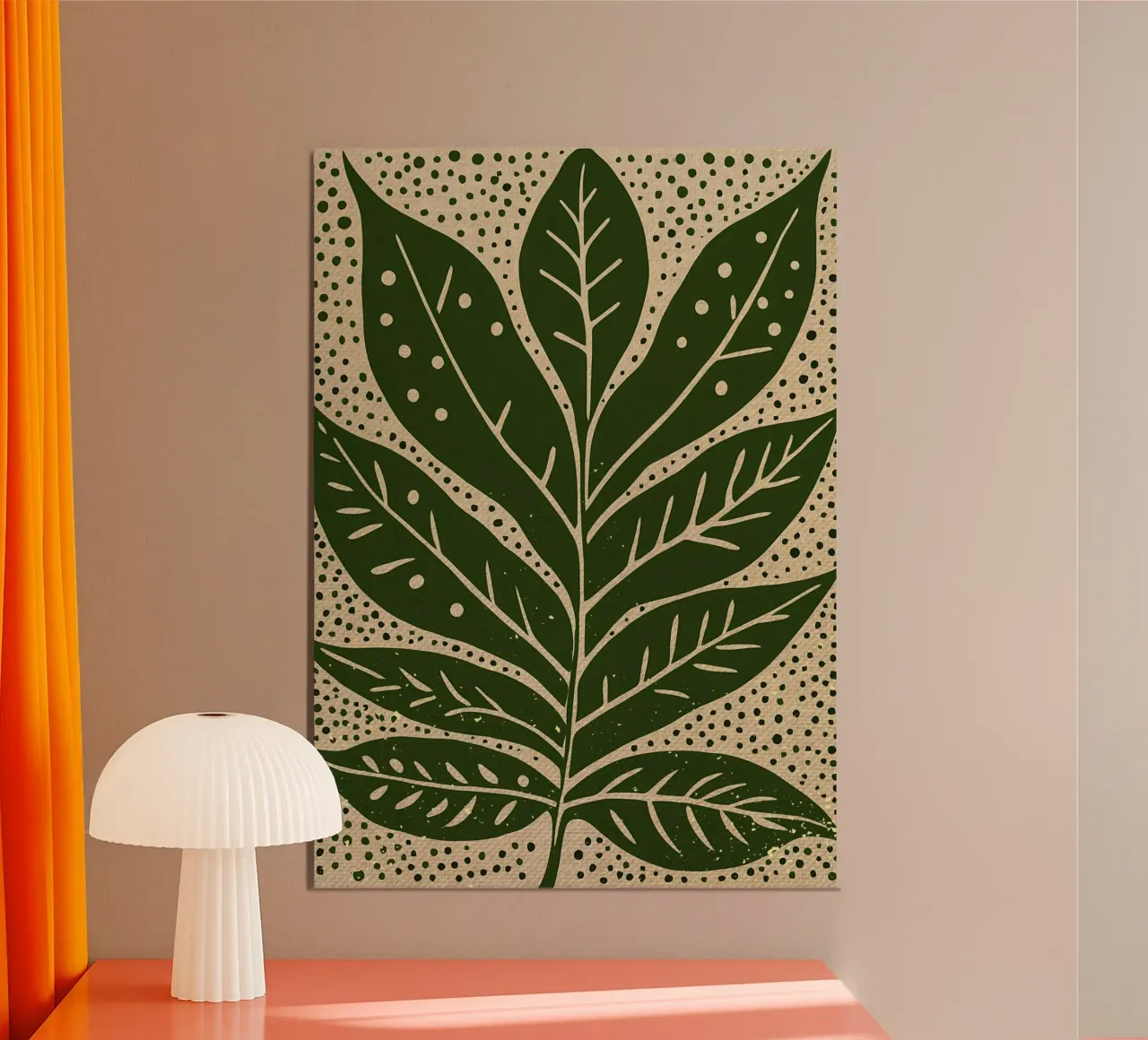 Groen groot blad en stippen hahnemühle van Providence Mbabazi Studio