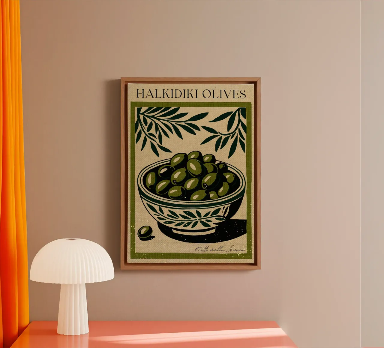 Olive della Calcidica Grecia tela con Cornice a cassetta da Providence Mbabazi Studio