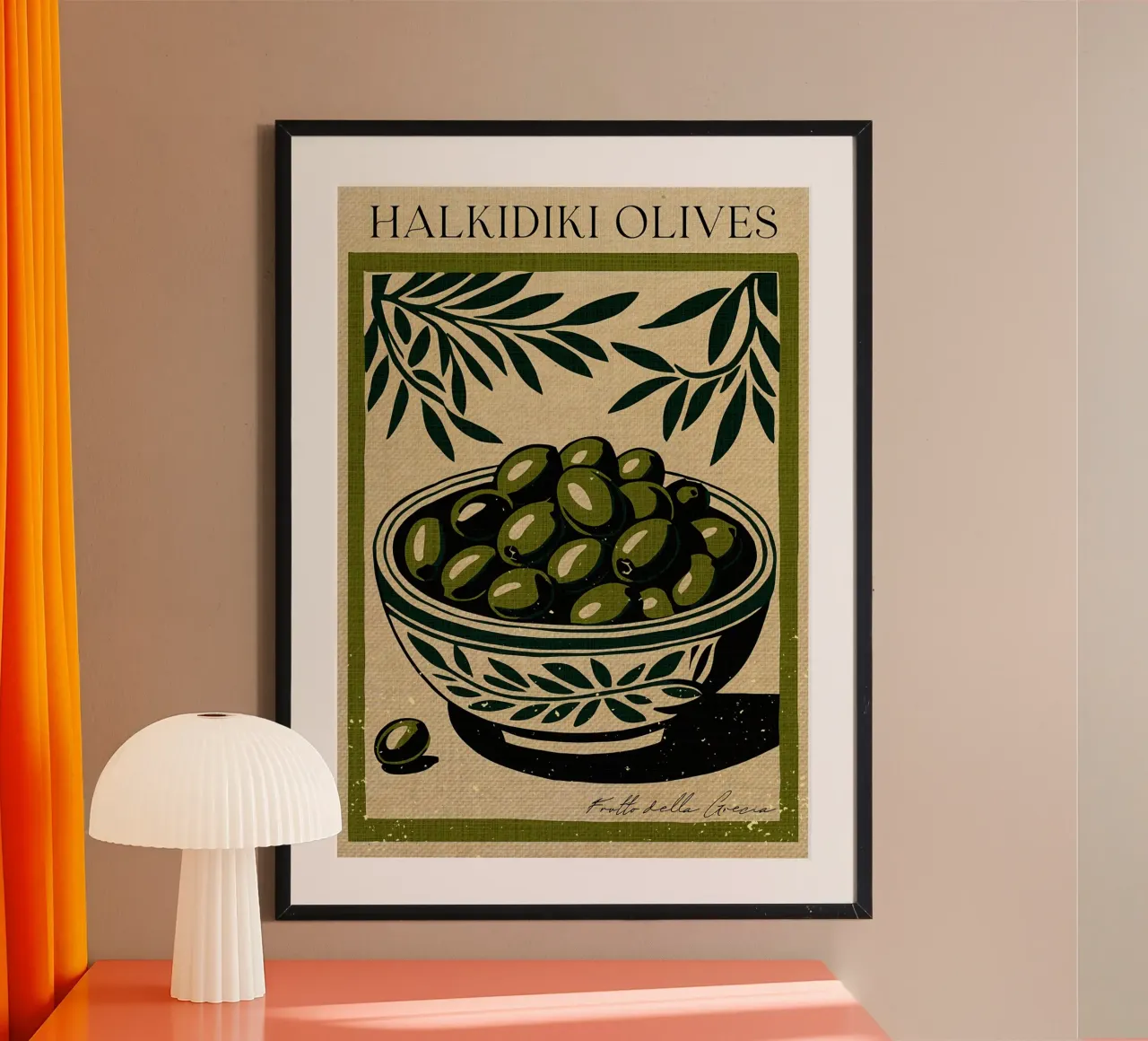 Olive della Calcidica Grecia poster da Providence Mbabazi Studio