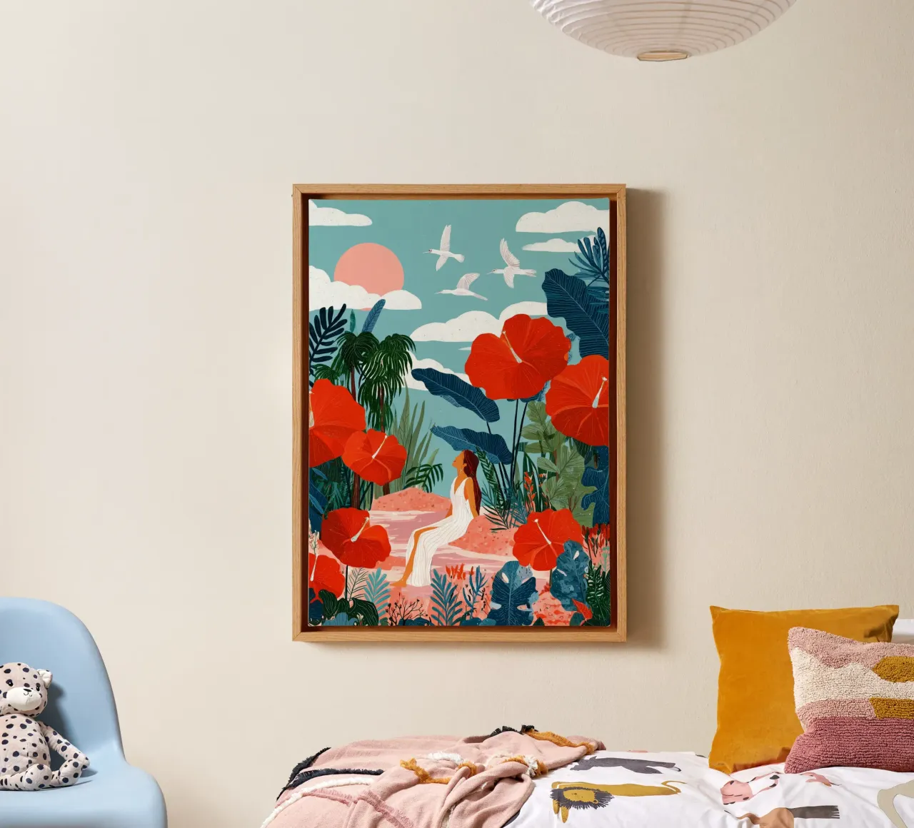 Beneath Hibiscus Skies canvas by Clara August