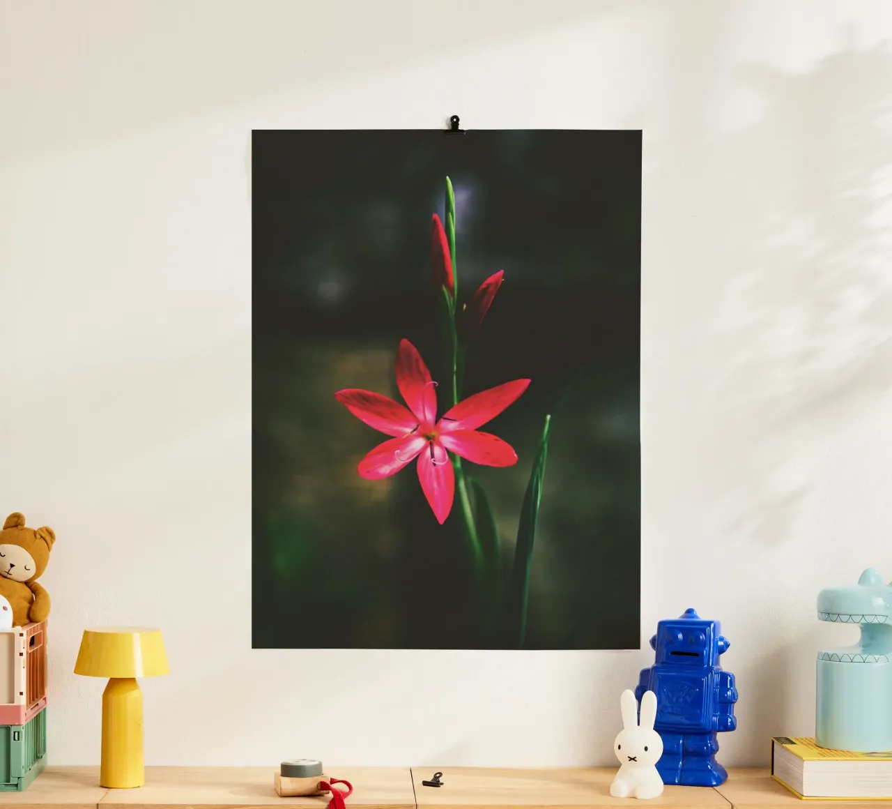 Poesia in fiore selvaggio poster con telaio in alluminio da PhotoVibe Decor