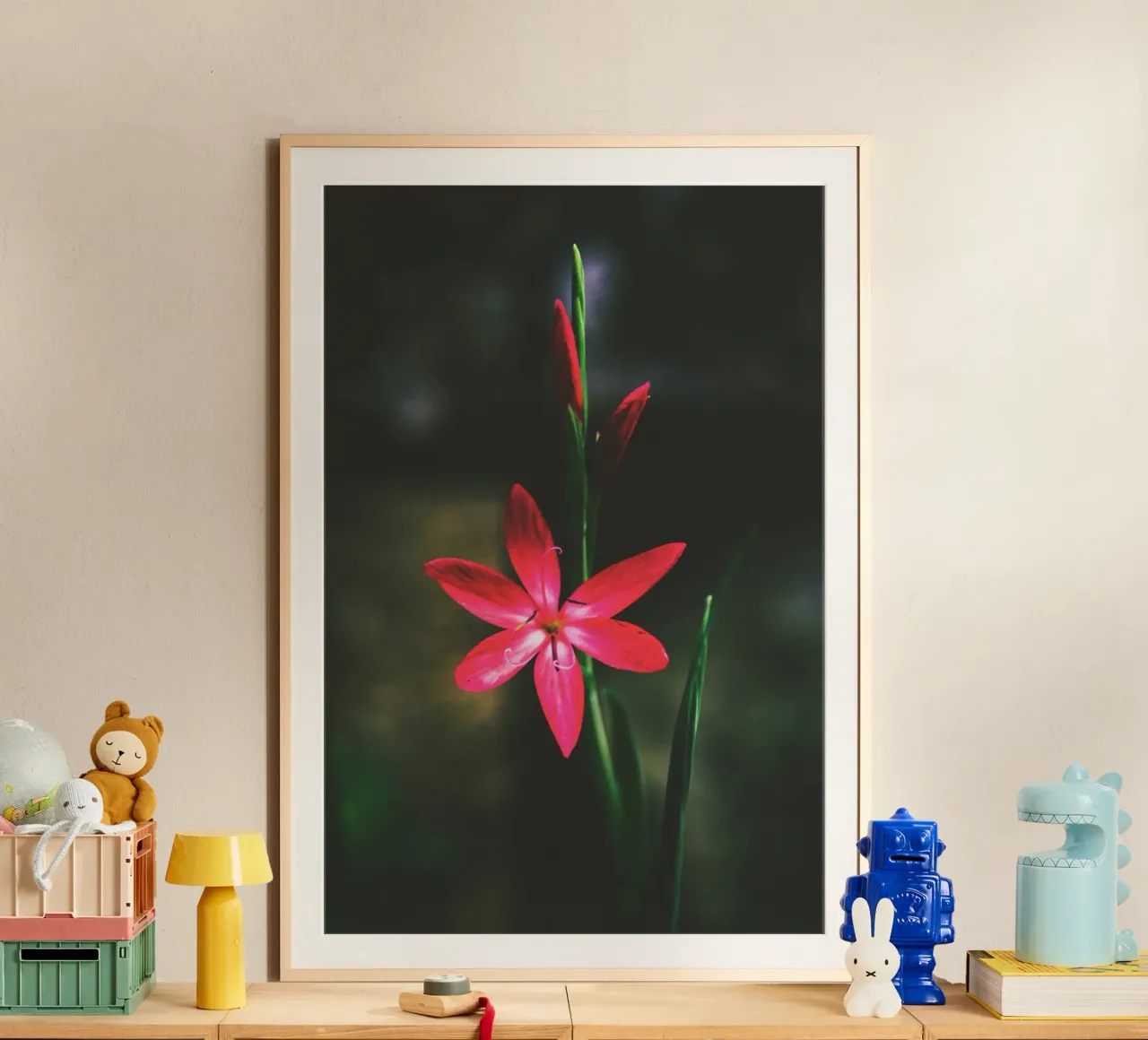 Poesia in fiore selvaggio poster con telaio in alluminio da PhotoVibe Decor