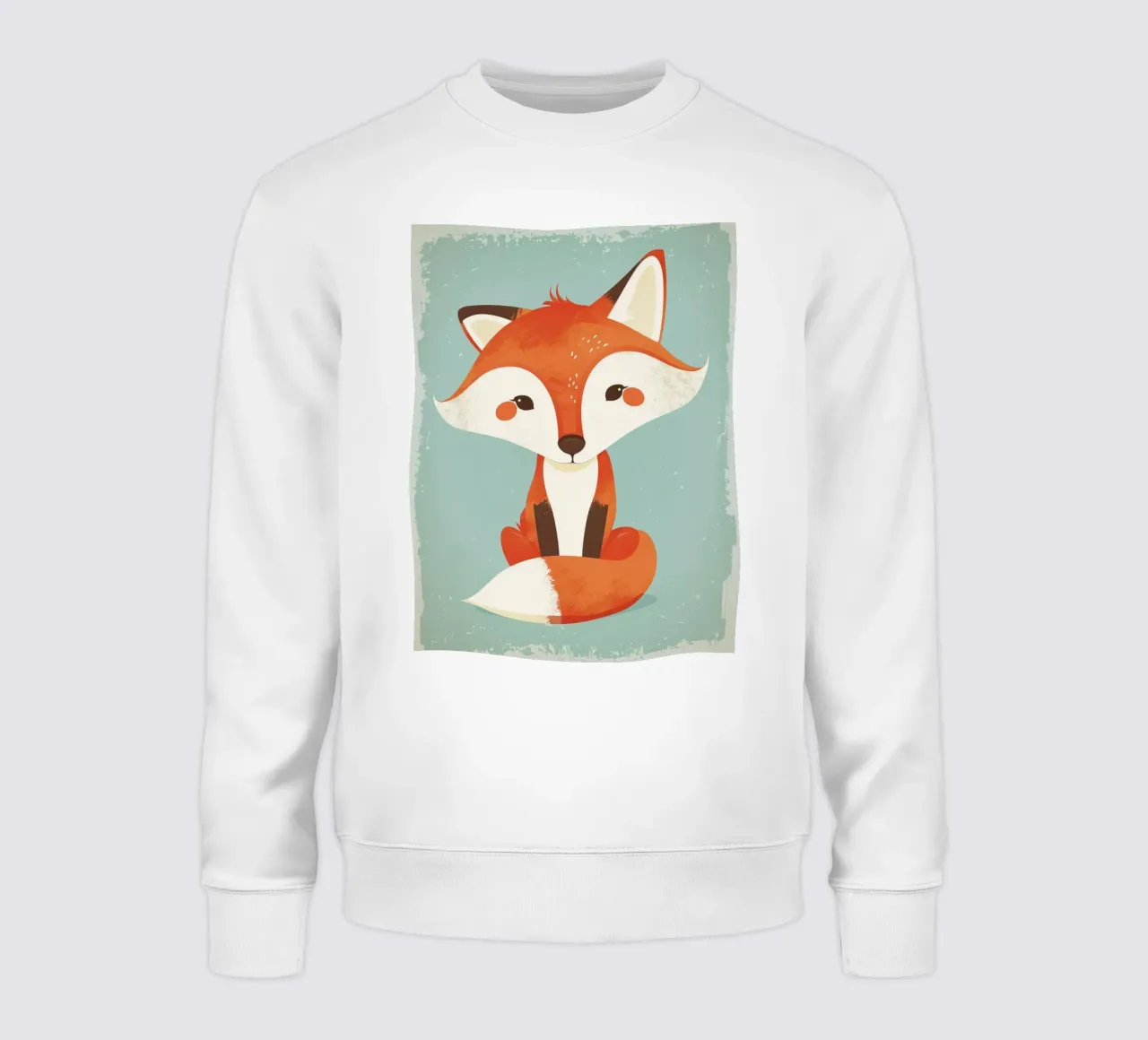 Charmanter Fuchs mit verspielten Gesichtszügen und einem weichen Hintergrund Sweatshirt von DesignDoodle