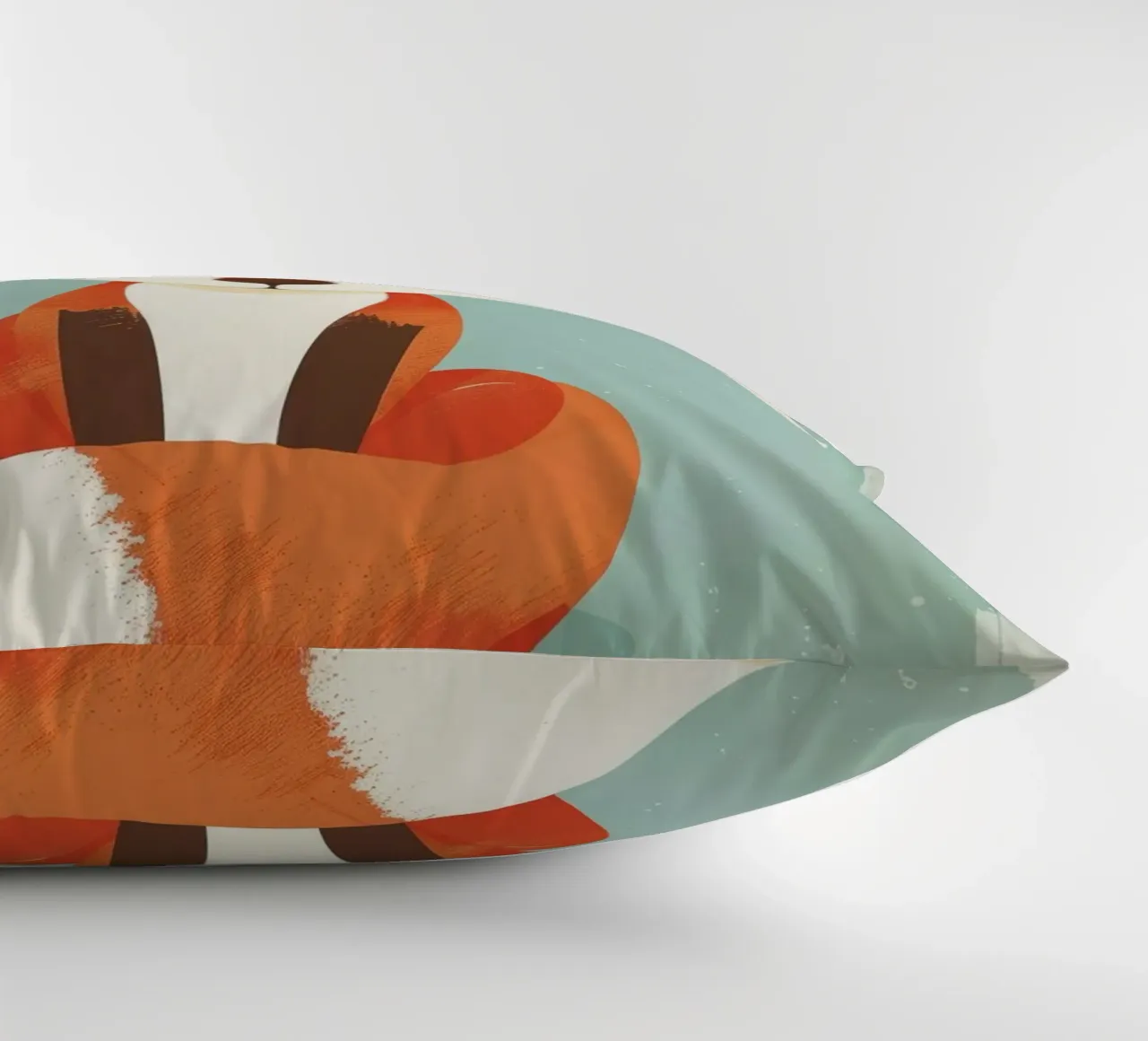 Charming fox with playful features and a soft background decorative cushion by DesignDoodle