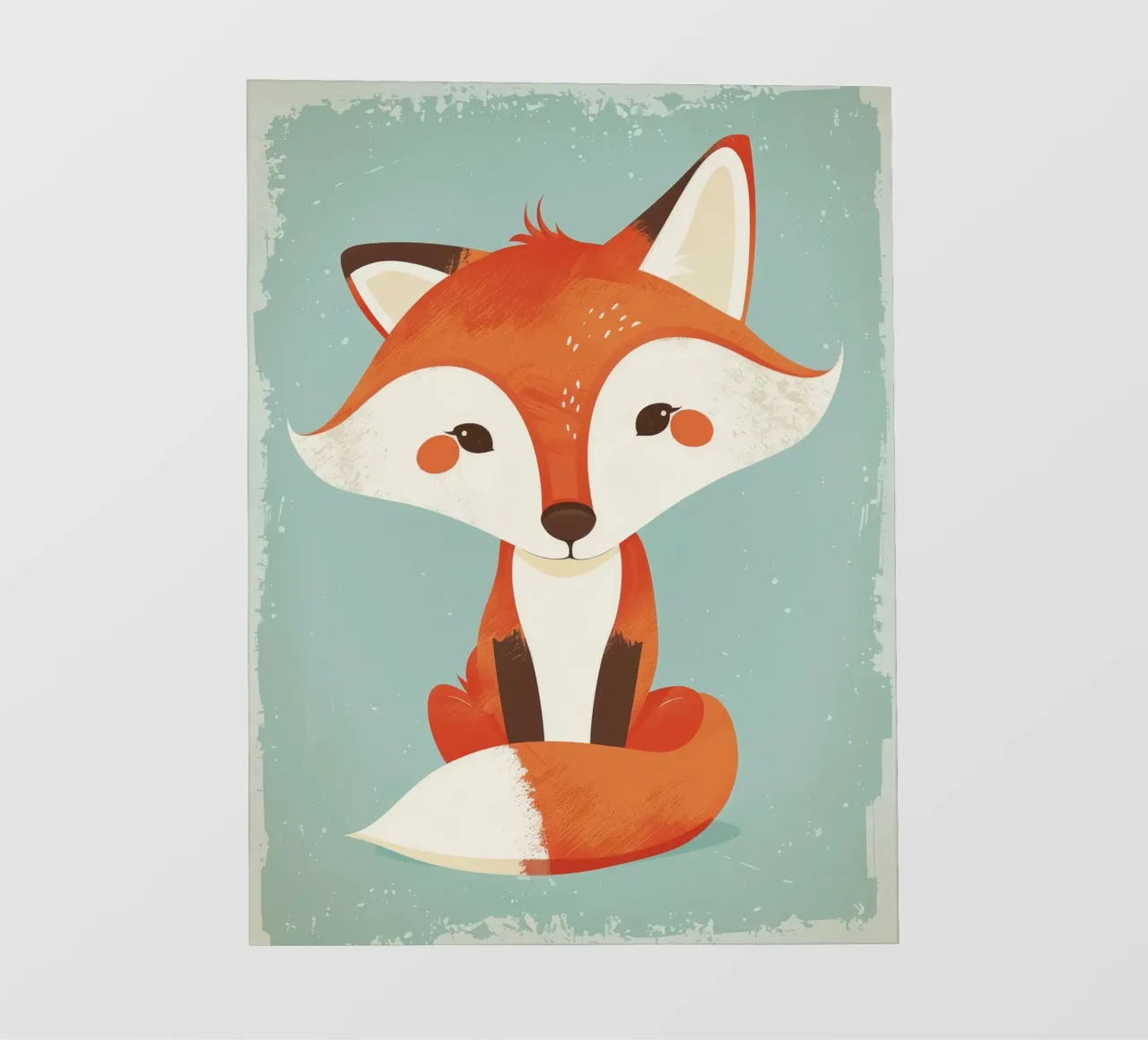 Affascinante volpe dai tratti giocosi e dallo sfondo morbido telo in pvc da DesignDoodle