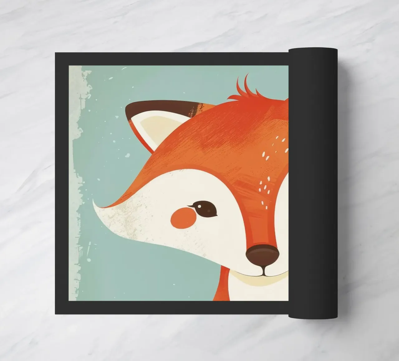 Charmanter Fuchs mit verspielten Gesichtszügen und einem weichen Hintergrund Fußmatte von DesignDoodle