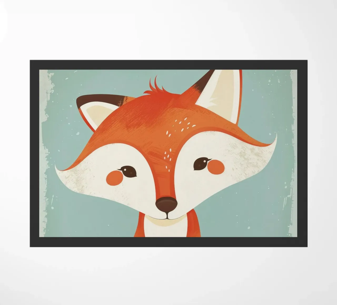 Charmanter Fuchs mit verspielten Gesichtszügen und einem weichen Hintergrund Fußmatte von DesignDoodle