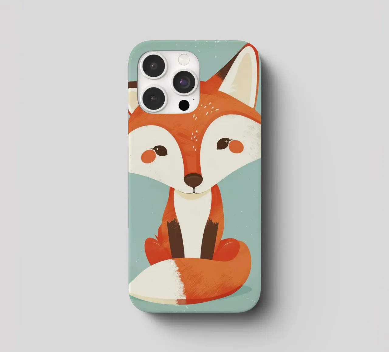Charmanter Fuchs mit verspielten Gesichtszügen und einem weichen Hintergrund iPhone Hülle von DesignDoodle