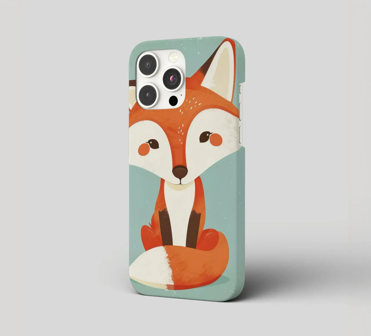 Charmanter Fuchs mit verspielten Gesichtszügen und einem weichen Hintergrund iPhone Hülle von DesignDoodle