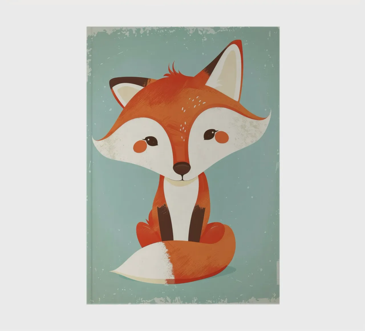 Charmant renard aux traits enjoués sur fond doux carnet de notes de DesignDoodle