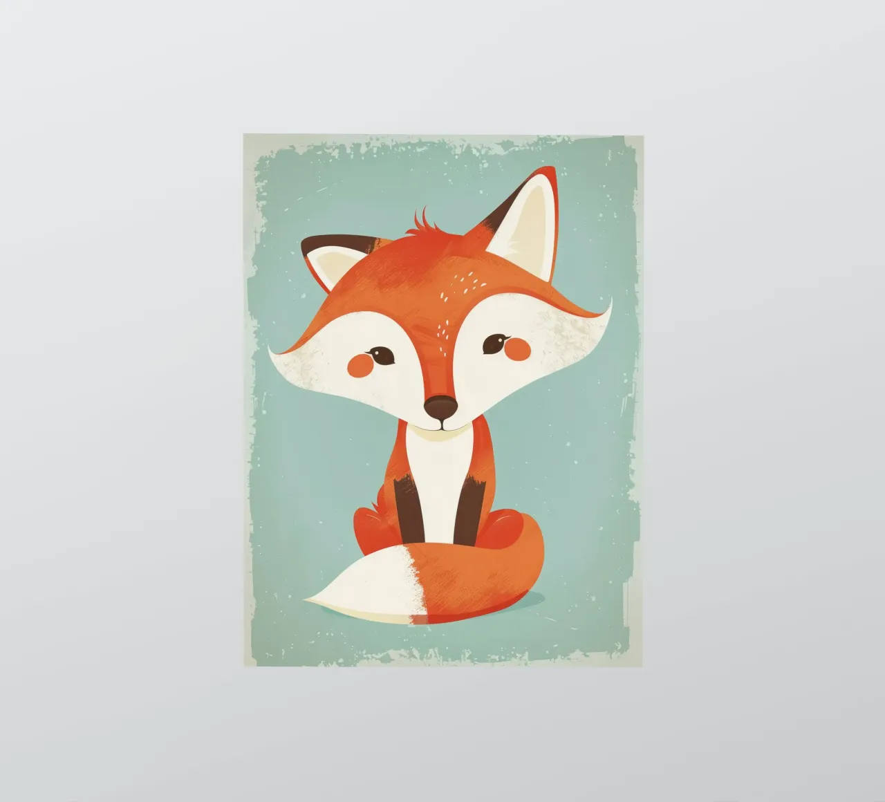 Charmanter Fuchs mit verspielten Gesichtszügen und einem weichen Hintergrund Sticker von DesignDoodle