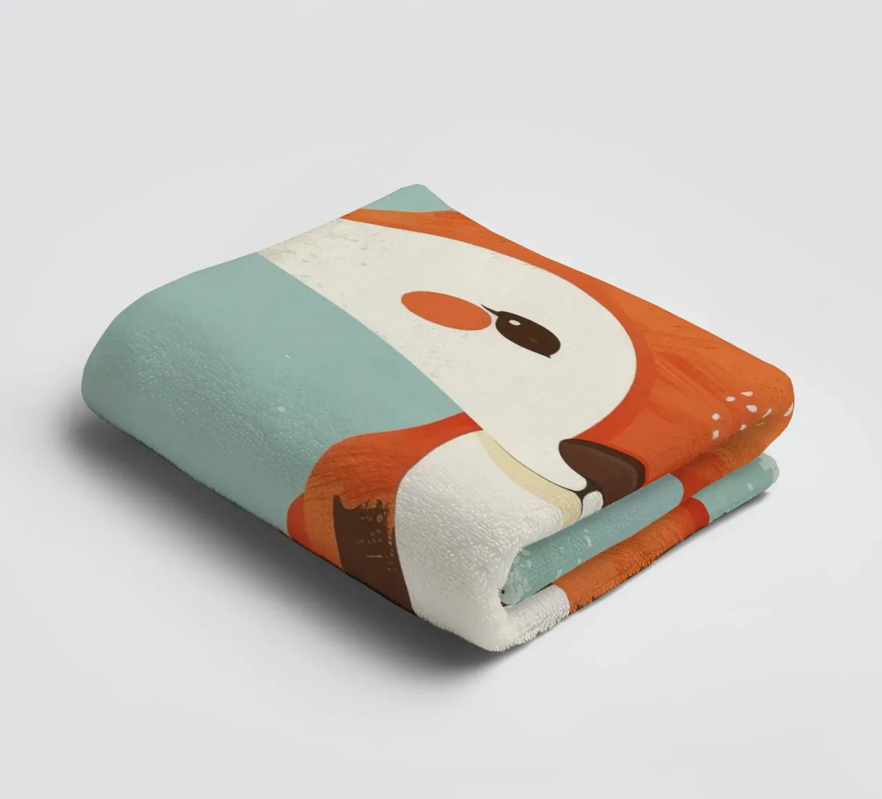 Charmanter Fuchs mit verspielten Gesichtszügen und einem weichen Hintergrund Handtuch von DesignDoodle