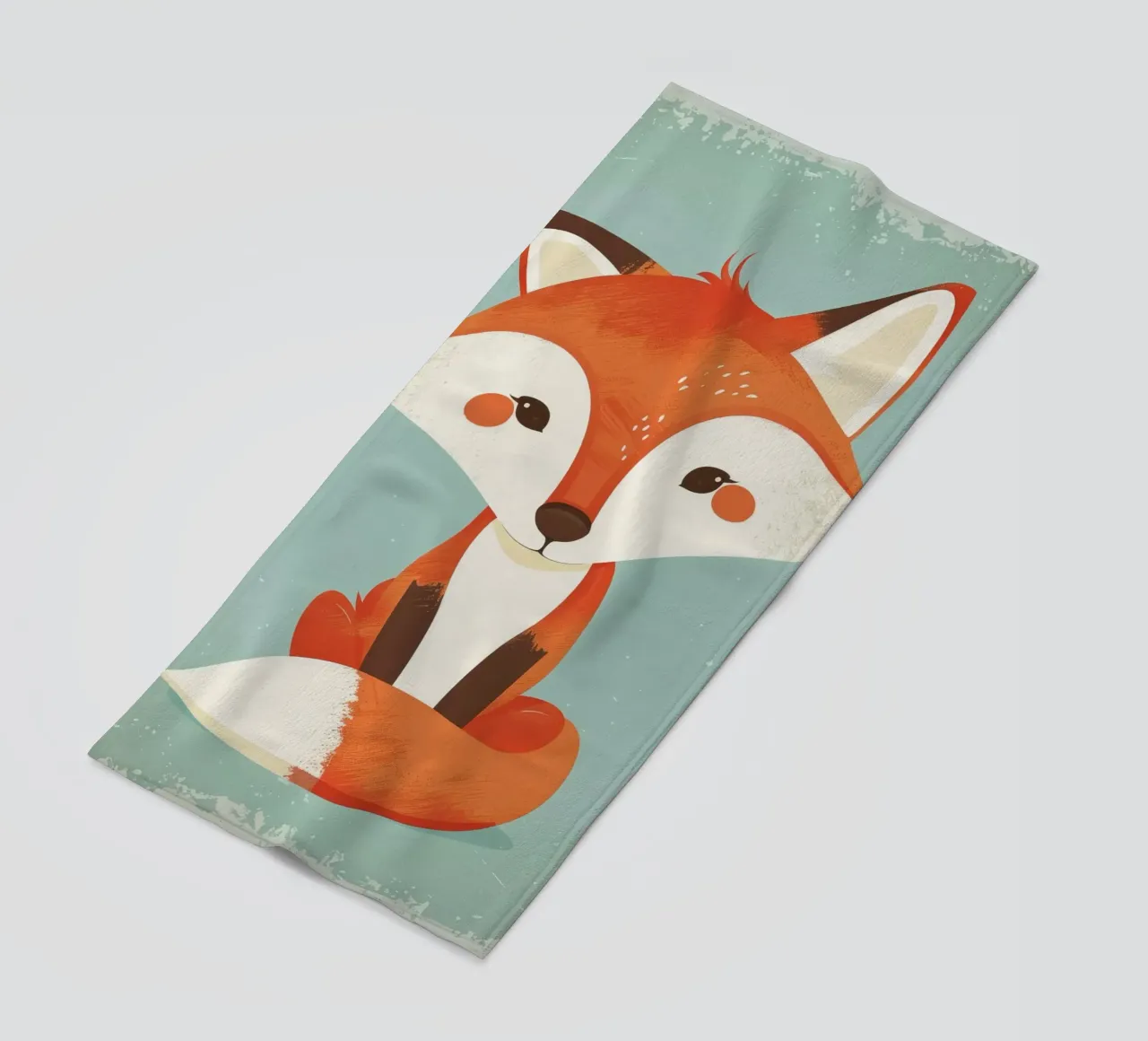 Charmanter Fuchs mit verspielten Gesichtszügen und einem weichen Hintergrund Strandtuch von DesignDoodle
