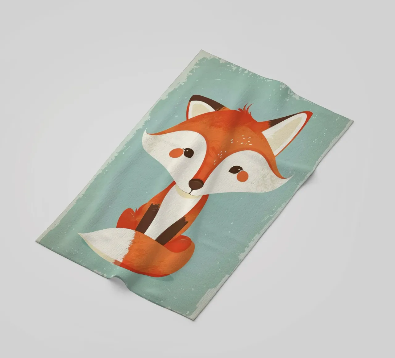 Charmanter Fuchs mit verspielten Gesichtszügen und einem weichen Hintergrund Strandtuch von DesignDoodle