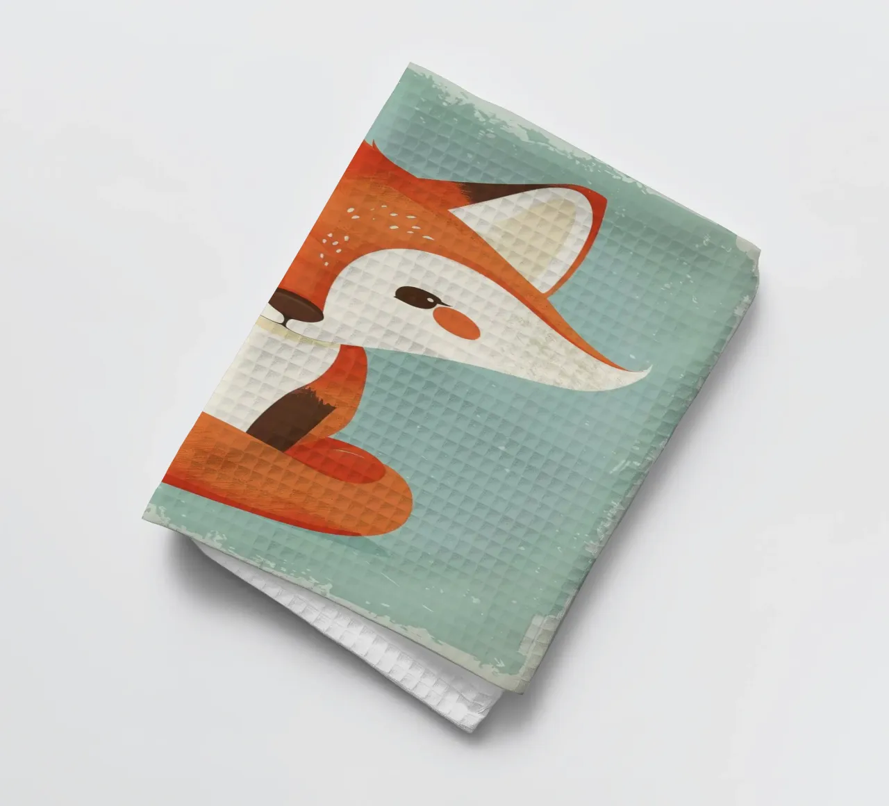 Charmanter Fuchs mit verspielten Gesichtszügen und einem weichen Hintergrund Geschirrtuch von DesignDoodle