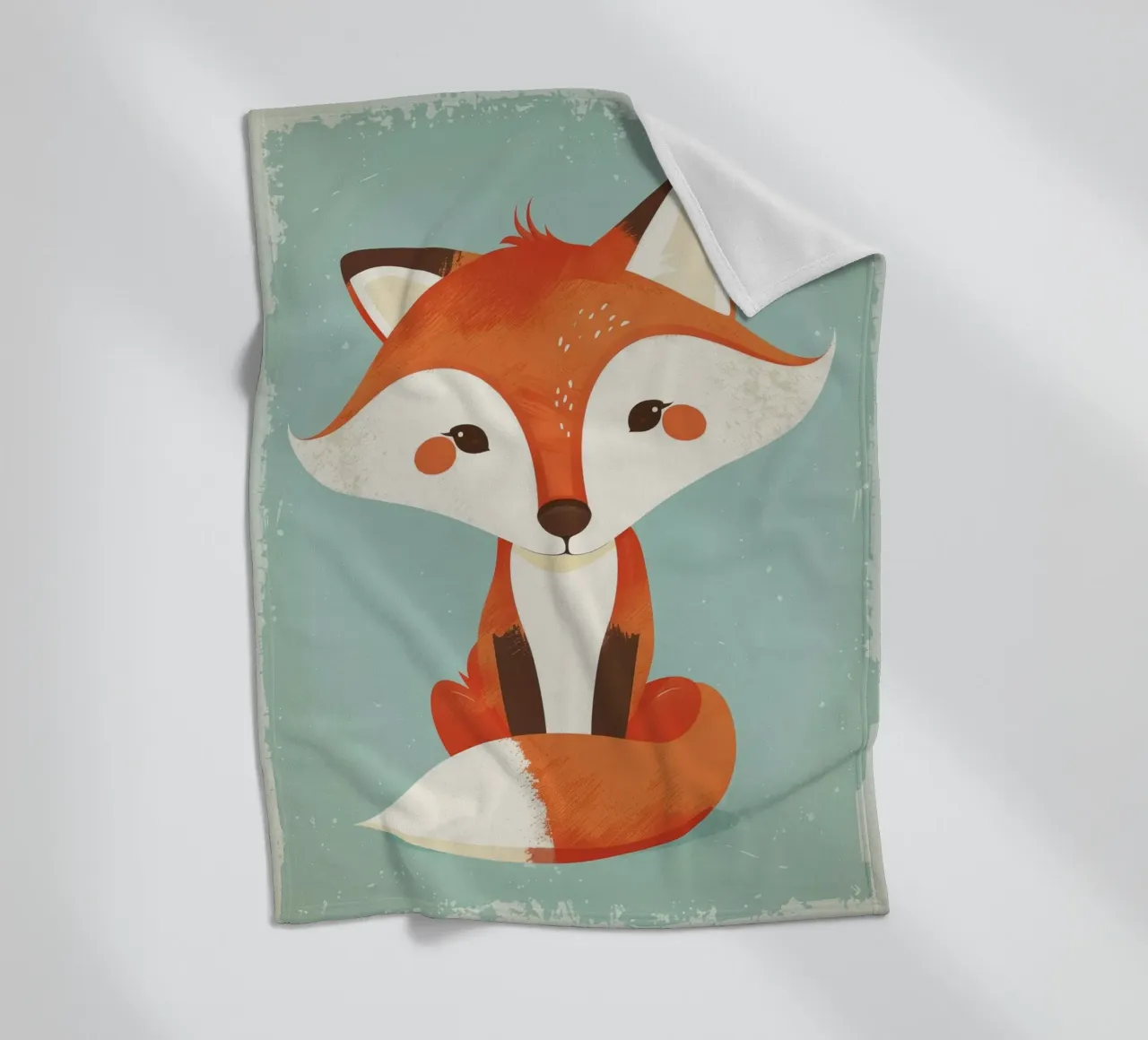 Charmanter Fuchs mit verspielten Gesichtszügen und einem weichen Hintergrund Fleecedecke von DesignDoodle