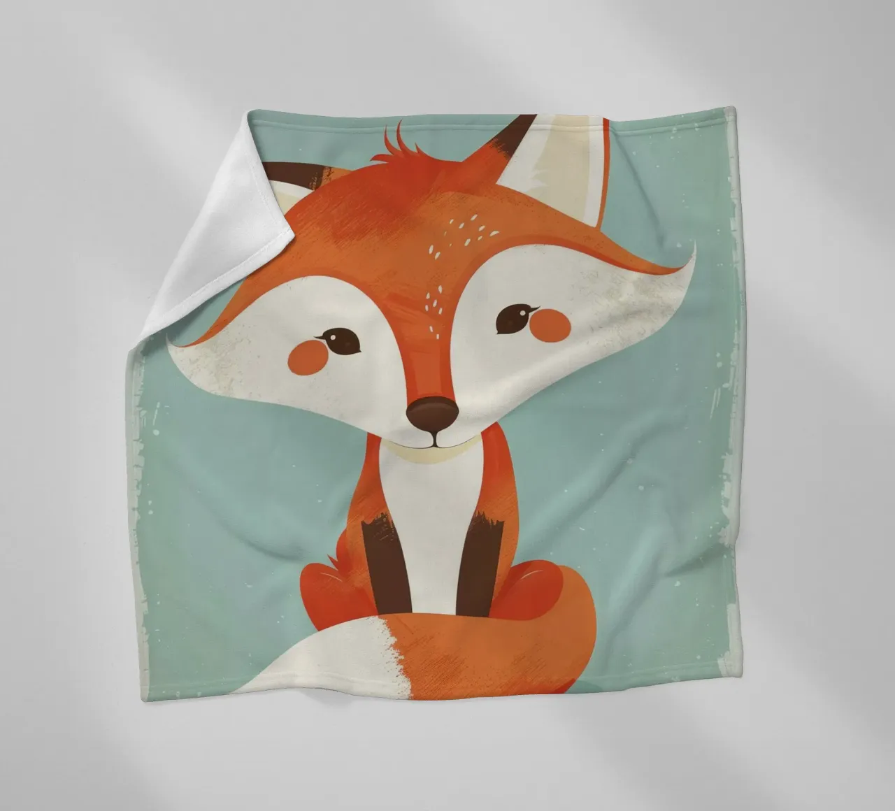 Charmanter Fuchs mit verspielten Gesichtszügen und einem weichen Hintergrund Fleecedecke von DesignDoodle