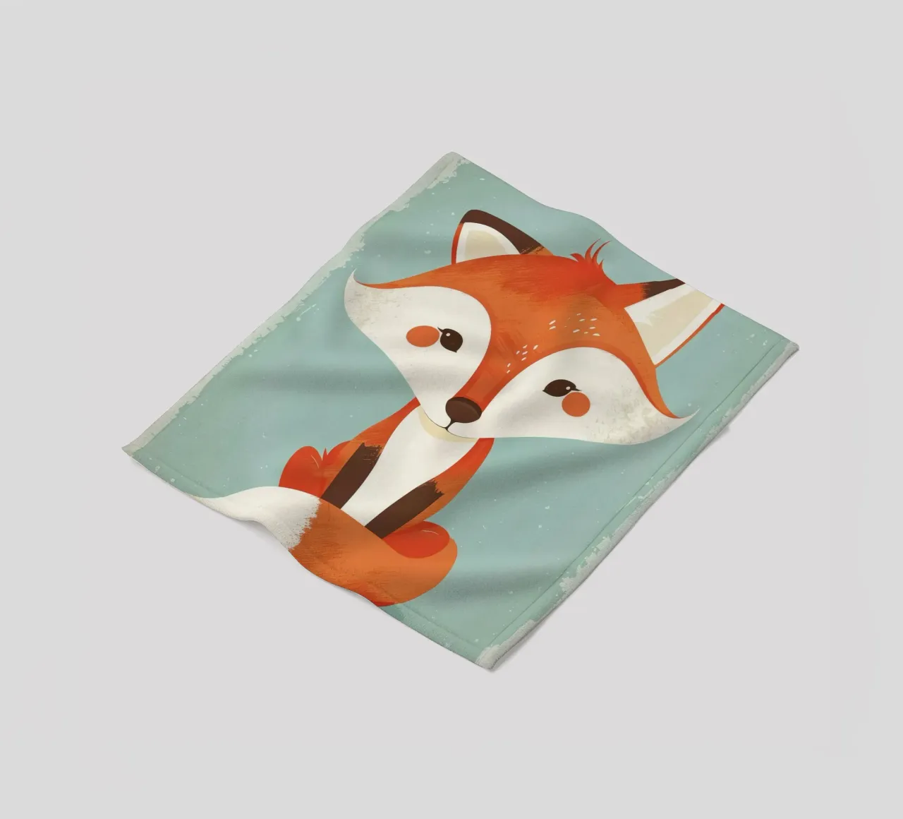 Charmanter Fuchs mit verspielten Gesichtszügen und einem weichen Hintergrund Fleecedecke von DesignDoodle