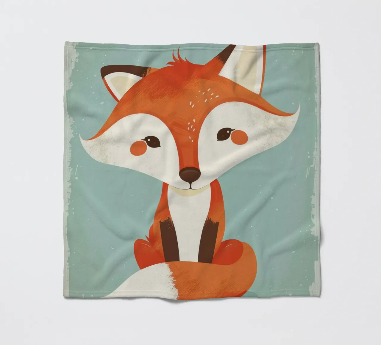 Charmanter Fuchs mit verspielten Gesichtszügen und einem weichen Hintergrund Fleecedecke von DesignDoodle