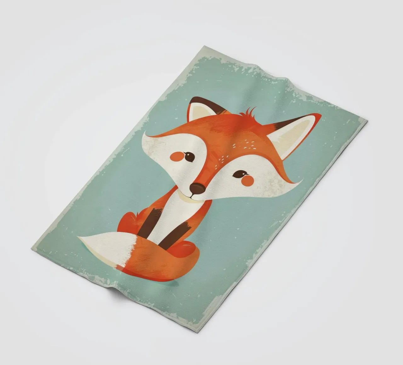 Charmanter Fuchs mit verspielten Gesichtszügen und einem weichen Hintergrund Fleecedecke von DesignDoodle