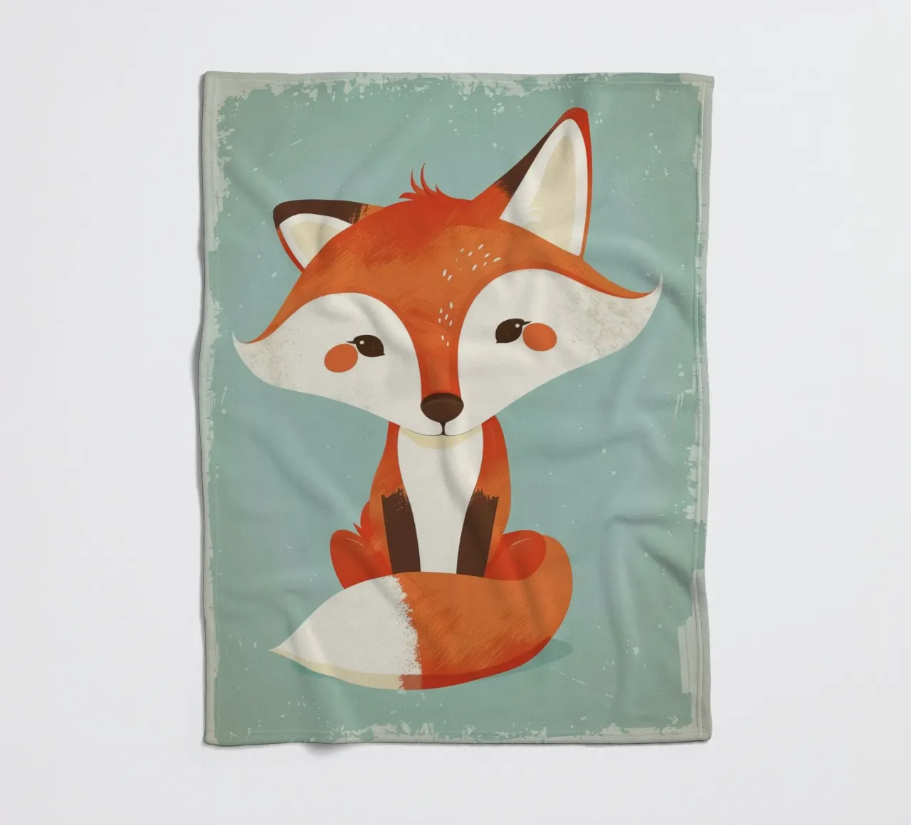Charmanter Fuchs mit verspielten Gesichtszügen und einem weichen Hintergrund Fleecedecke von DesignDoodle