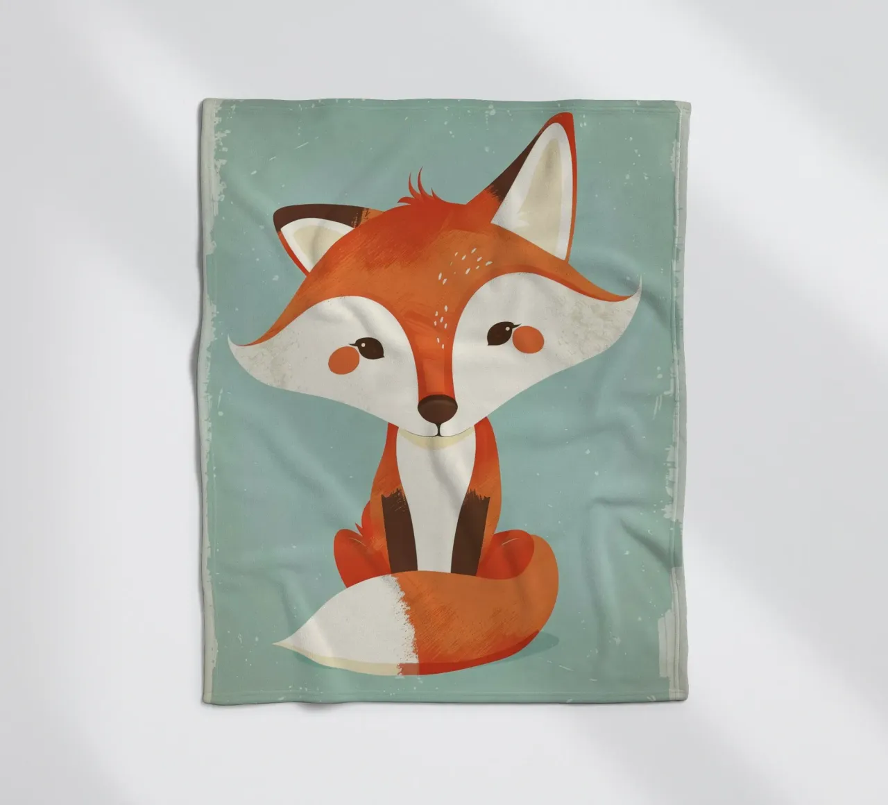 Charmanter Fuchs mit verspielten Gesichtszügen und einem weichen Hintergrund Fleecedecke von DesignDoodle