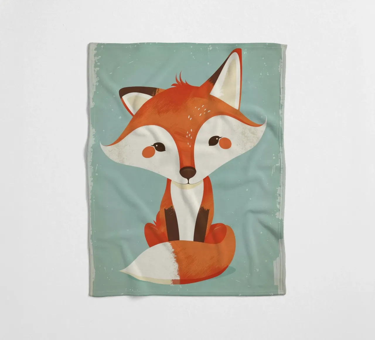 Charmanter Fuchs mit verspielten Gesichtszügen und einem weichen Hintergrund Fleecedecke von DesignDoodle