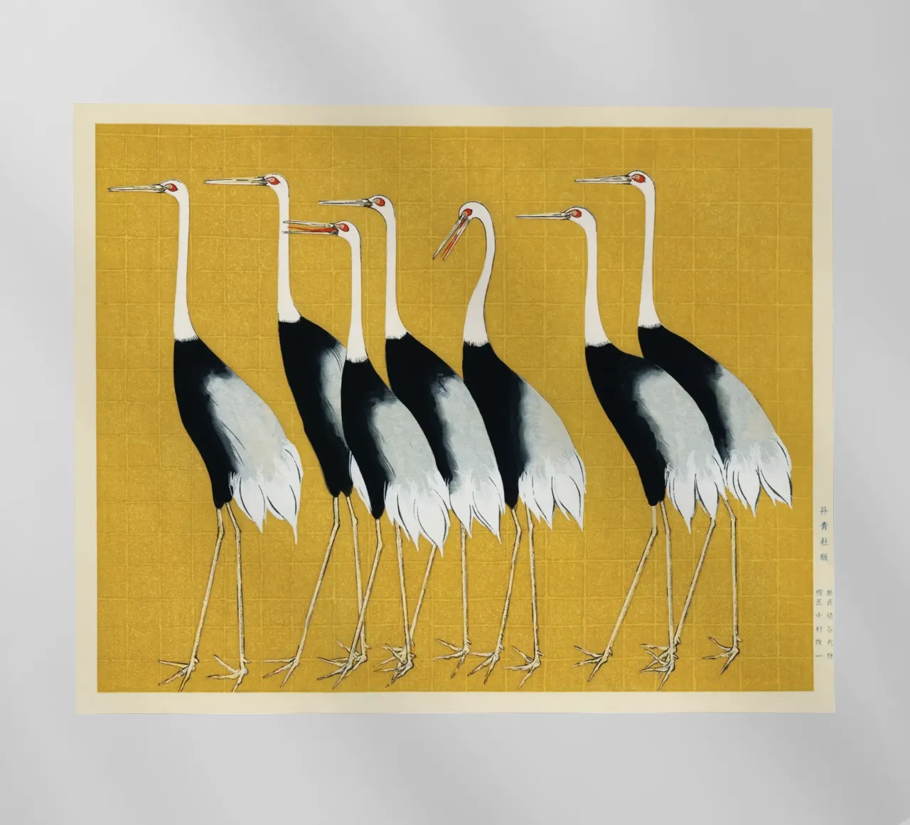 Flock of Japanese Red Crown Cranes by Ogata Korin backlit film by Art History