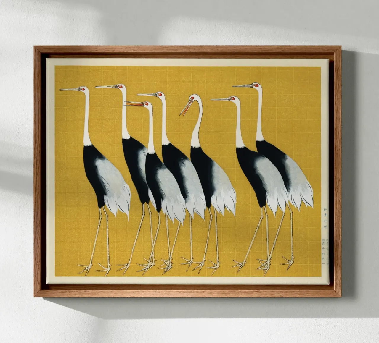Flock of Japanese Red Crown Cranes by Ogata Korin canvas with Floater frame by Art History