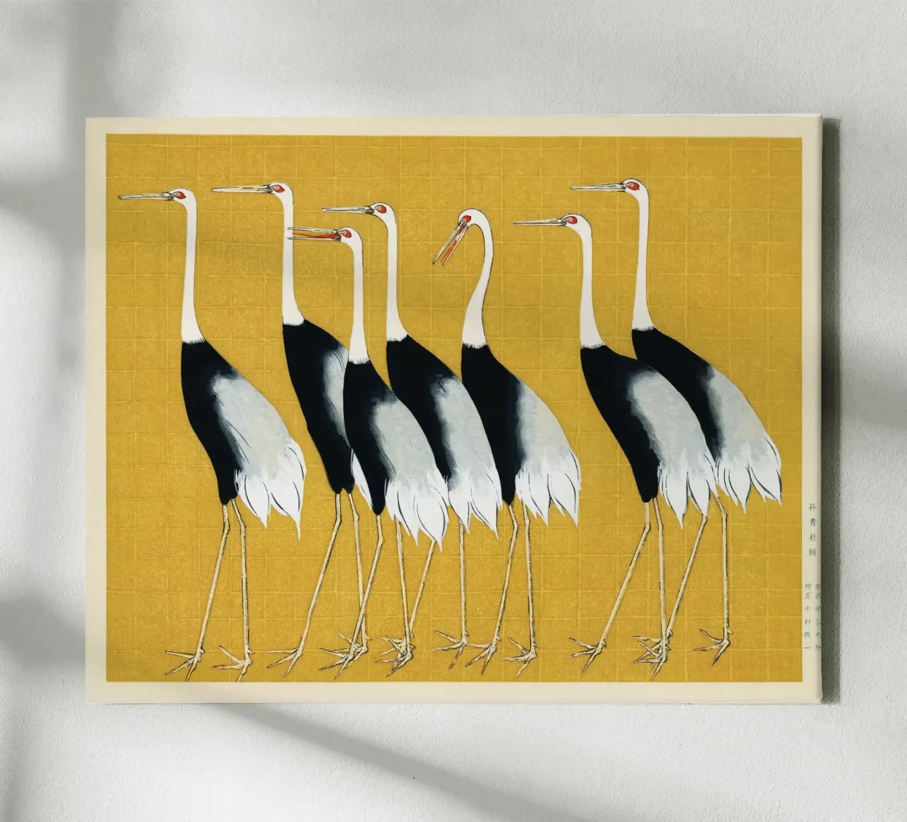 Flock of Japanese Red Crown Cranes by Ogata Korin canvas with Floater frame by Art History