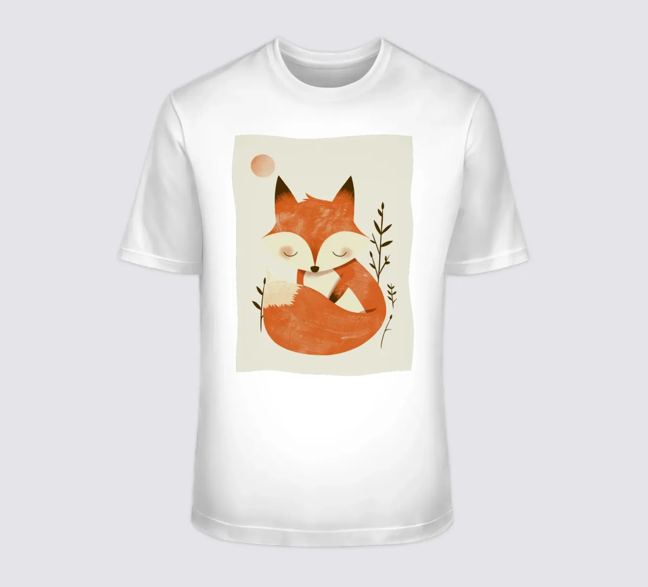 Simpatica volpe che si rilassa tra le piante sotto un sole discreto t-shirt da DesignDoodle
