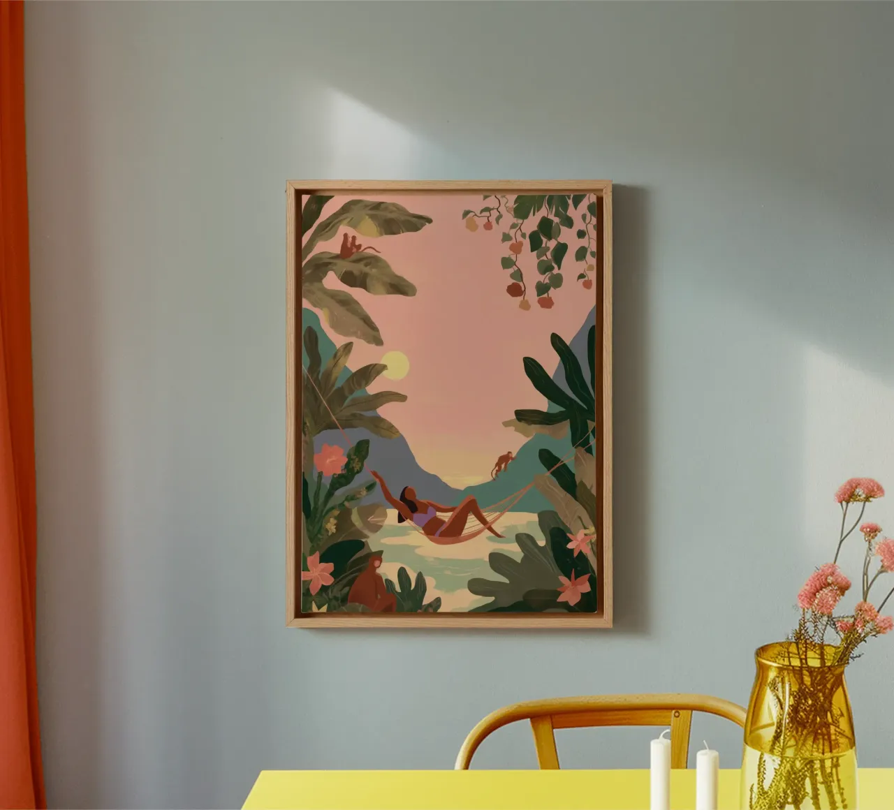 Hammock in Paradise tela con Cornice a cassetta da Clara August