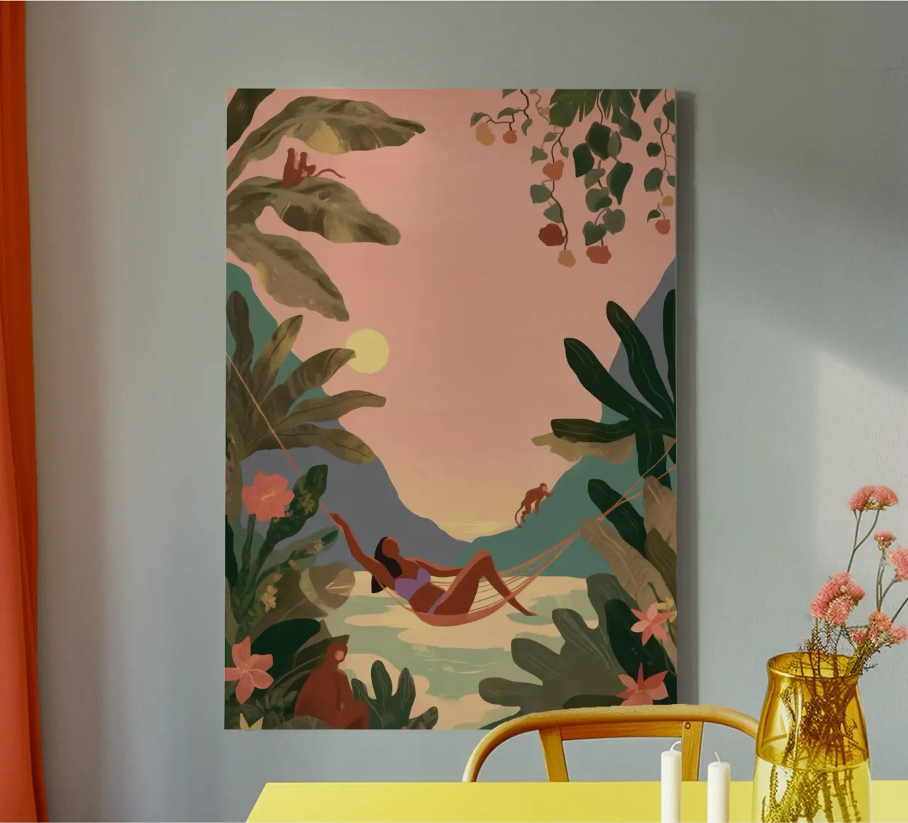 Hammock in Paradise tela con Cornice a cassetta da Clara August