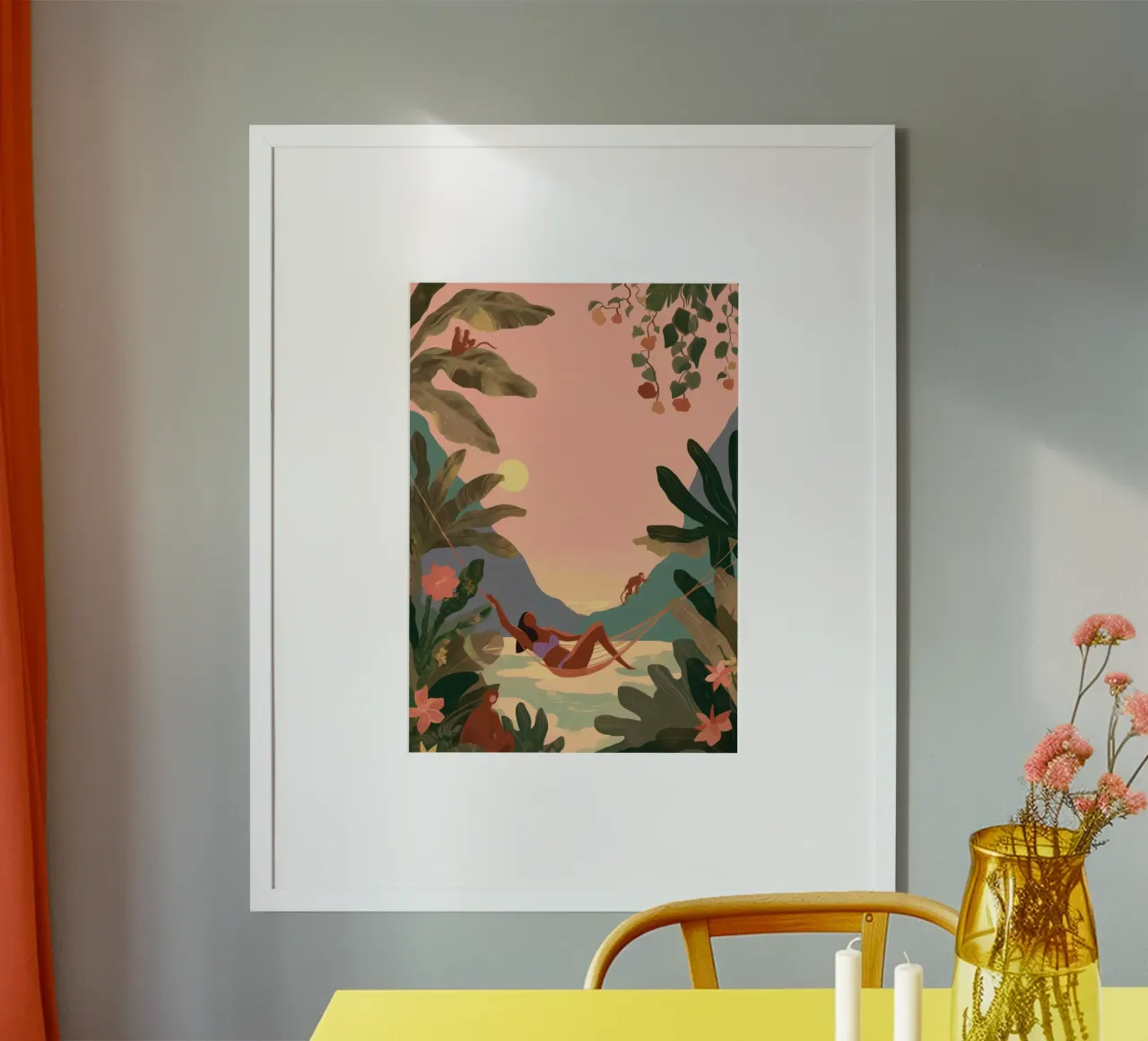 Hammock in Paradise poster con telaio in plastica da Clara August