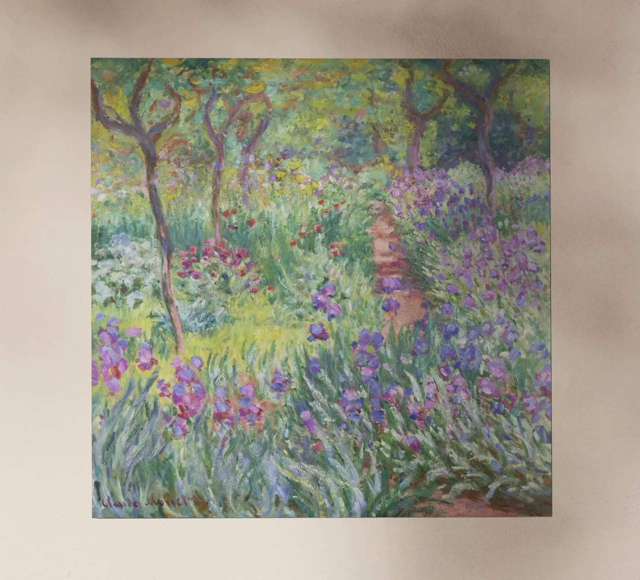 Il giardino dell'artista a Giverny (1900) di Claude Monet pellicola backlit da Art History
