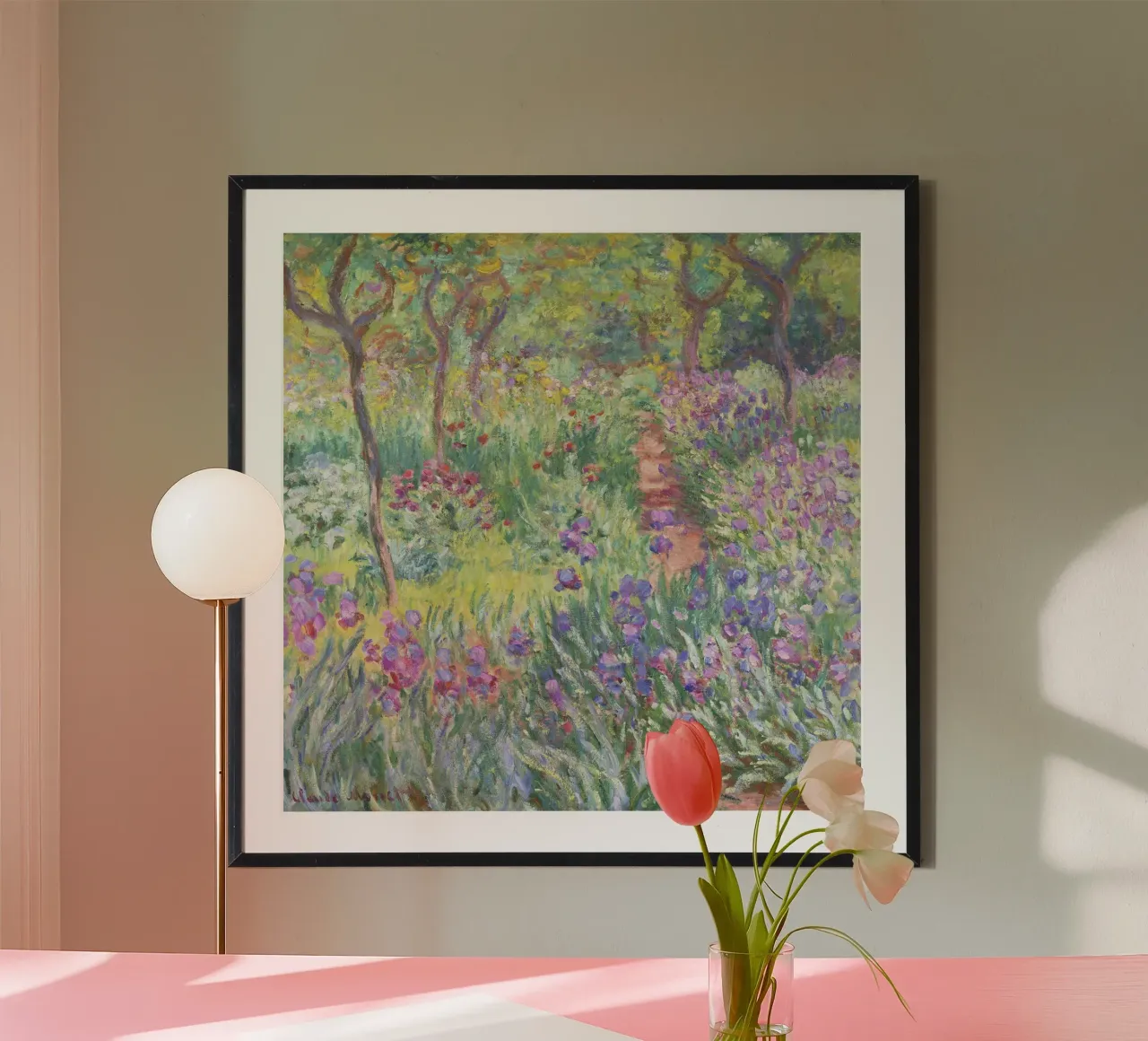 Der Garten des Künstlers in Giverny (1900) von Claude Monet Poster von Art History