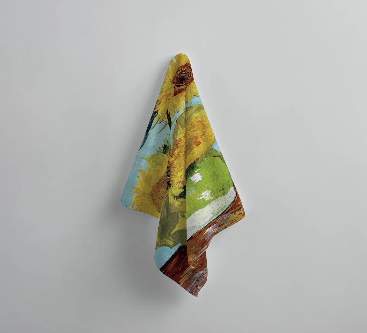 Vase with Three Sunflowers (1888) by Vincent van Gogh towel by Art History
