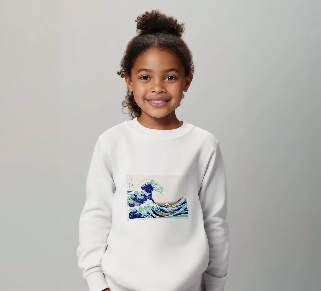 The Great Wave off Kanagawa (edited) by Katsushika Hokusai kids sweatshirt by Art History