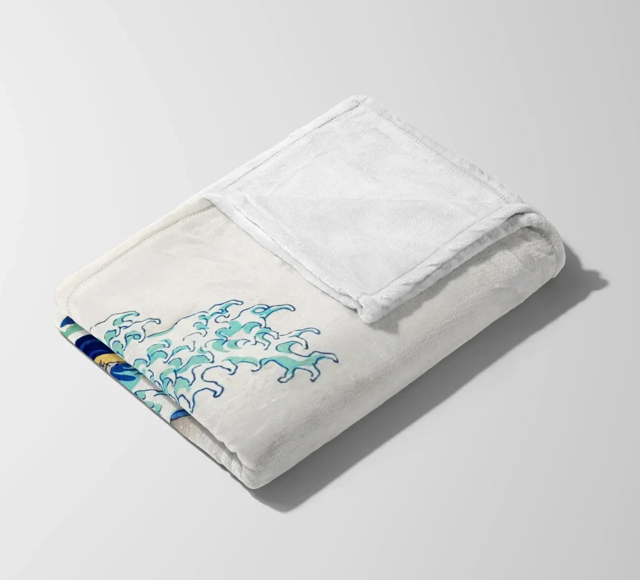 The Great Wave off Kanagawa (edited) by Katsushika Hokusai fleece blanket by Art History