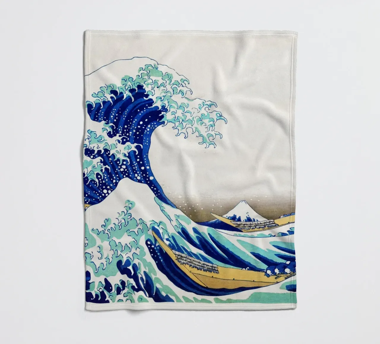 The Great Wave off Kanagawa (edited) by Katsushika Hokusai fleece blanket by Art History