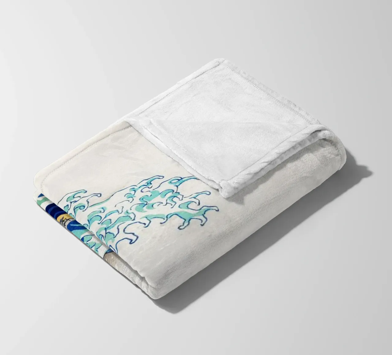 The Great Wave off Kanagawa (edited) by Katsushika Hokusai fleece blanket by Art History