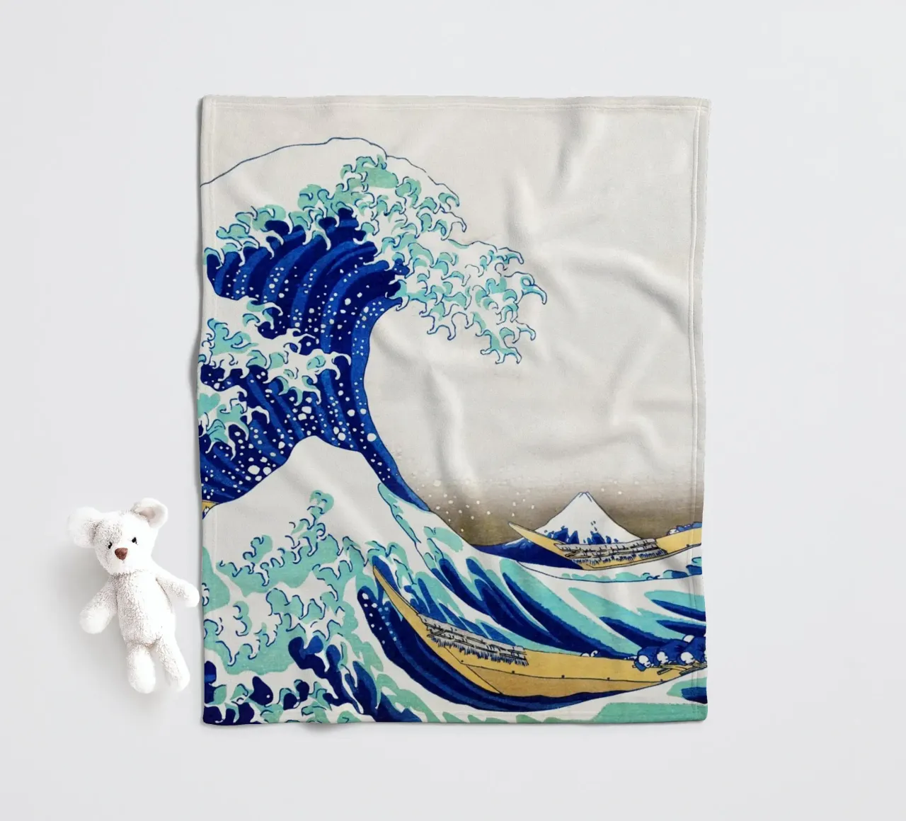 The Great Wave off Kanagawa (edited) by Katsushika Hokusai fleece blanket by Art History
