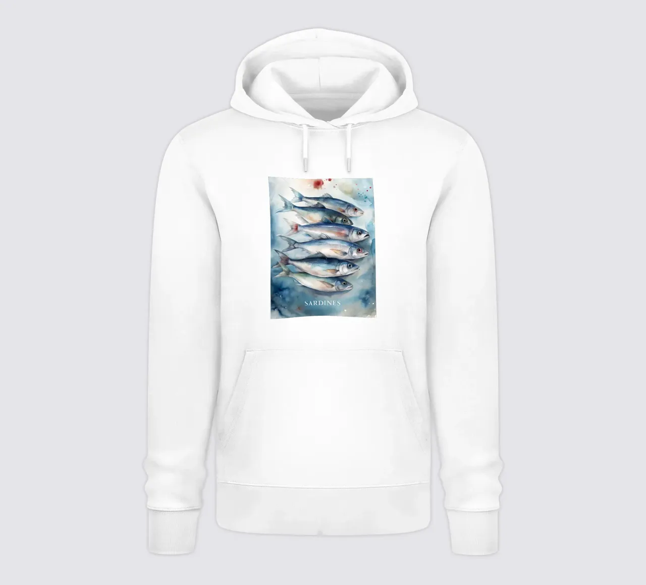 Sardine Pittura ad acquerello felpa con cappuccio da 🥝 KIWI STORE