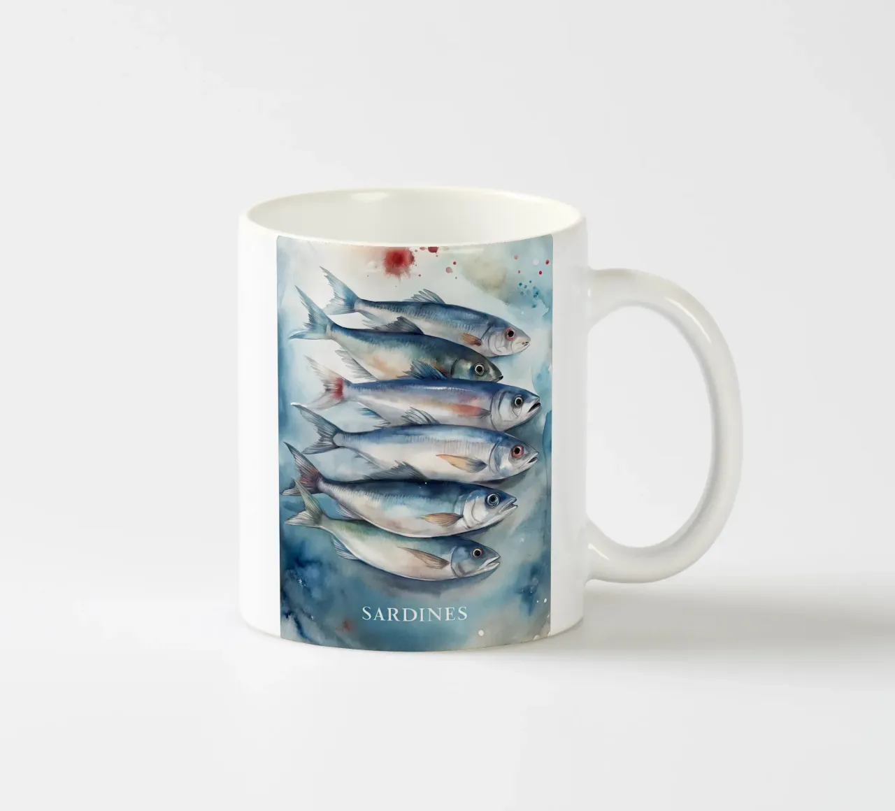 Sardine Pittura ad acquerello tazza in ceramica da 🥝 KIWI STORE