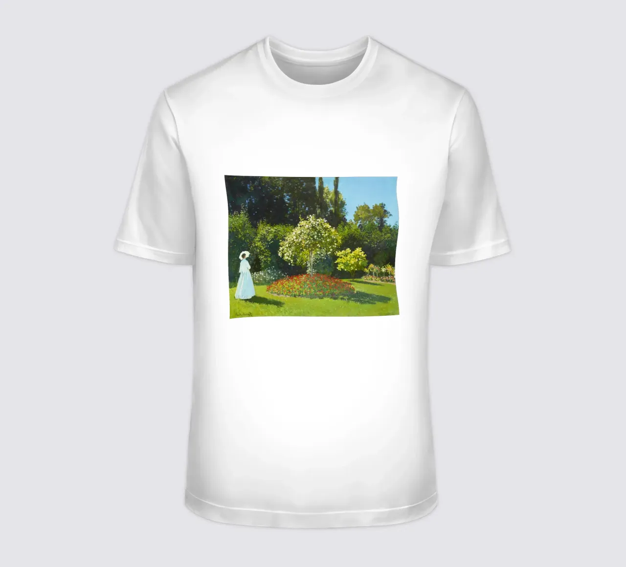 Signora in giardino (1867) di Claude Monet t-shirt da Monet Art Prints